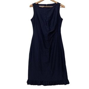 KAY Unger New York dress lightweight  cotton blend navy blue size 8 woven